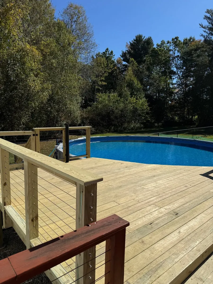 Cable Rail Deck by the Pool - Westfield Builders LLC Springfield