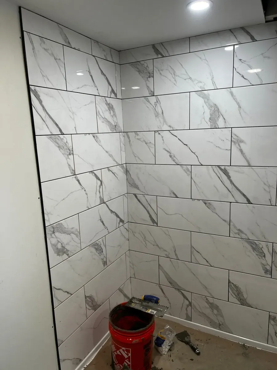 Tiled bathroom remodel by Westfield Builders in Western Massachusetts